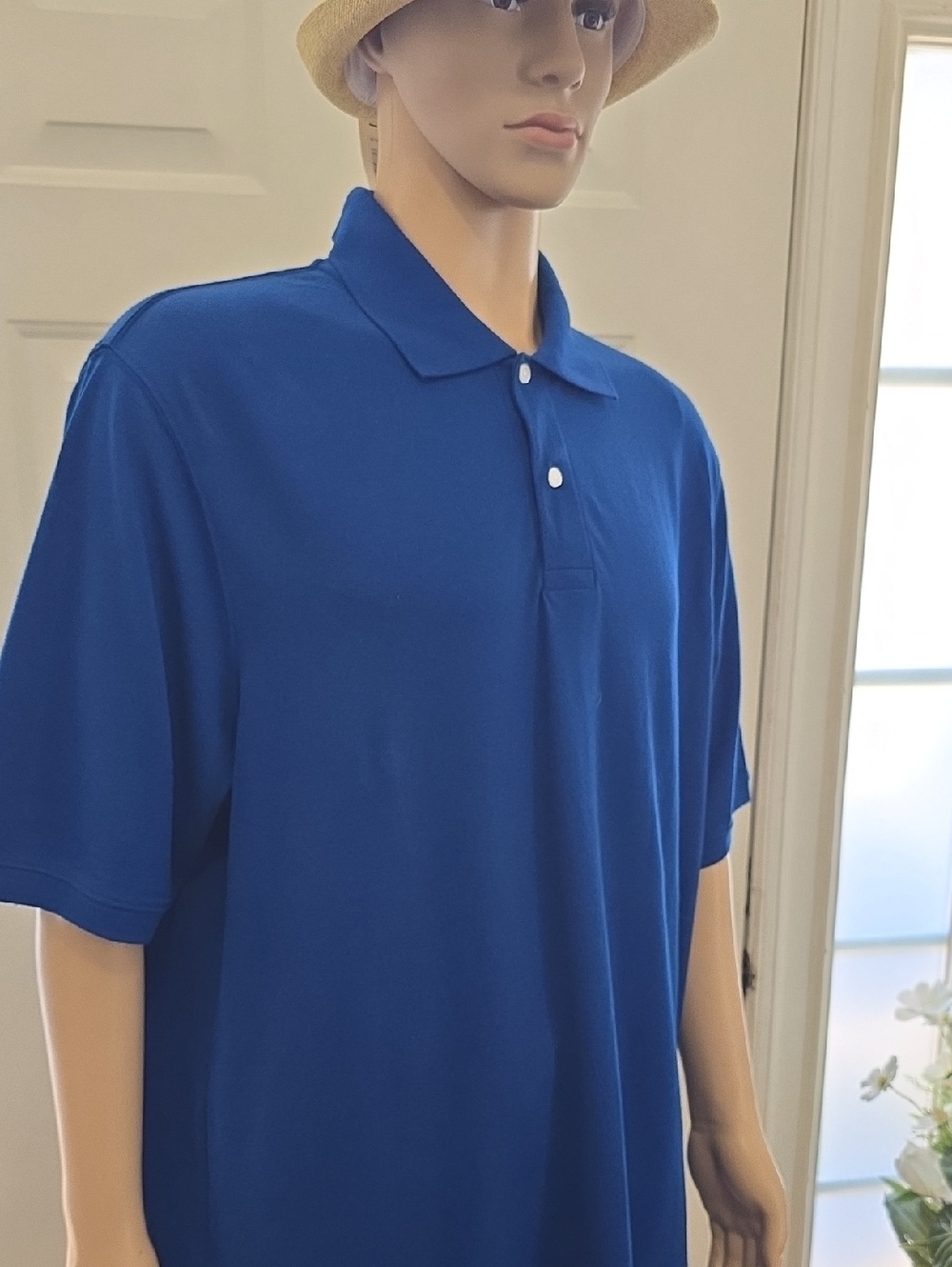 ST. JOHNS BAY BLUE MEN'S BIG AND TALL SHORT SLEEVE POLO SHIRT SIZE 2XLT